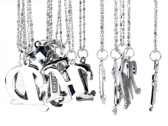 1 шт. Серебряный тон Буквица кристалл письмо кулон Цепочки и ожерелья 26 букв U