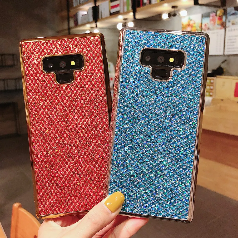 Блестящий Мягкий силиконовый чехол с блестками для Samsung Galaxy S8 S9 Note 8 9 A8 J4 J6 Plus J8 J3 J5