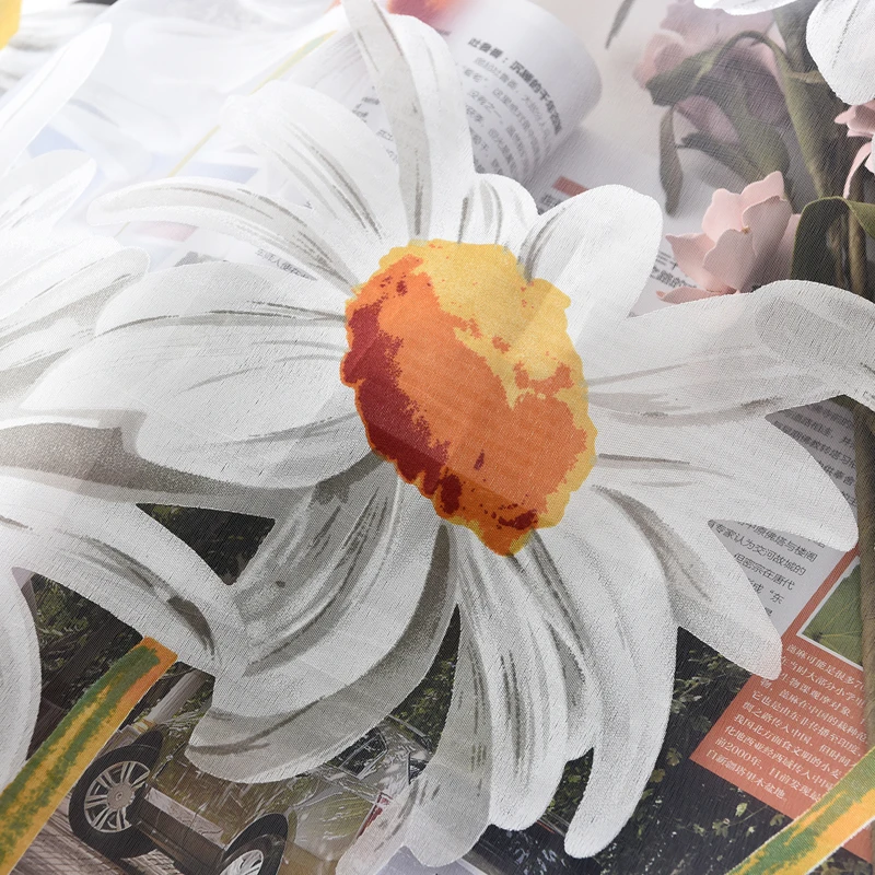 NAPEARL Цветочная римская фотопанель тюль короткое окно Современная вуаль