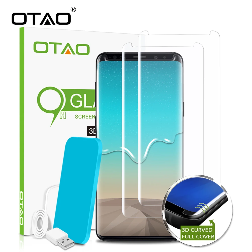 Защитный чехол OTAO для экрана из закаленного стекла samsung Galaxy S9 Plus 3D изогнутый
