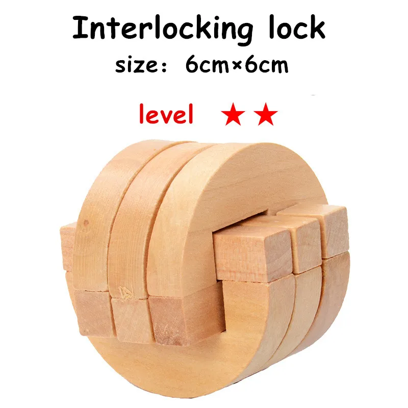 Interlocking lock Китайская классическая 3D деревянная головоломка замок игрушки куб Модель игры набор дизайн Головоломка Развивающие игрушки для взрослых детей - Цвет: Interlocking lock