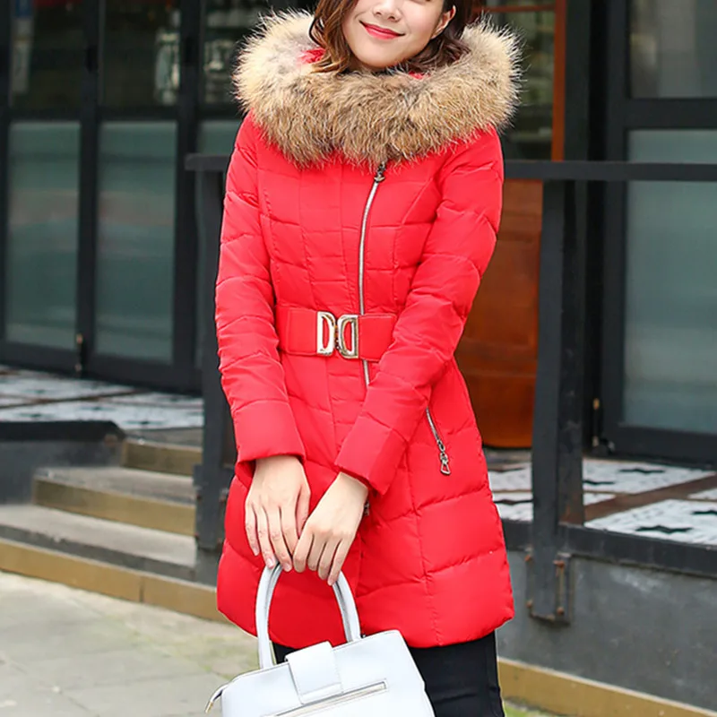 Минни Маус Abrigos Mujer Invierno 2018 Для женщин Зима плюс Размеры куртка с капюшоном ремень