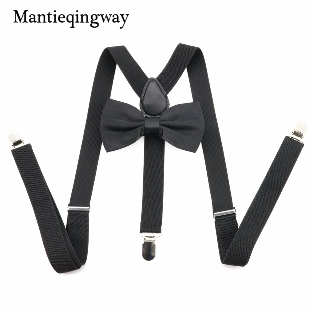 Mantieqingway 2,5 см для взрослых 3 зажима Y сзади эластичные галстуки-бабочки с подтяжками набор подтяжек подтяжки шеи галстуки брекет ремень для мужчин