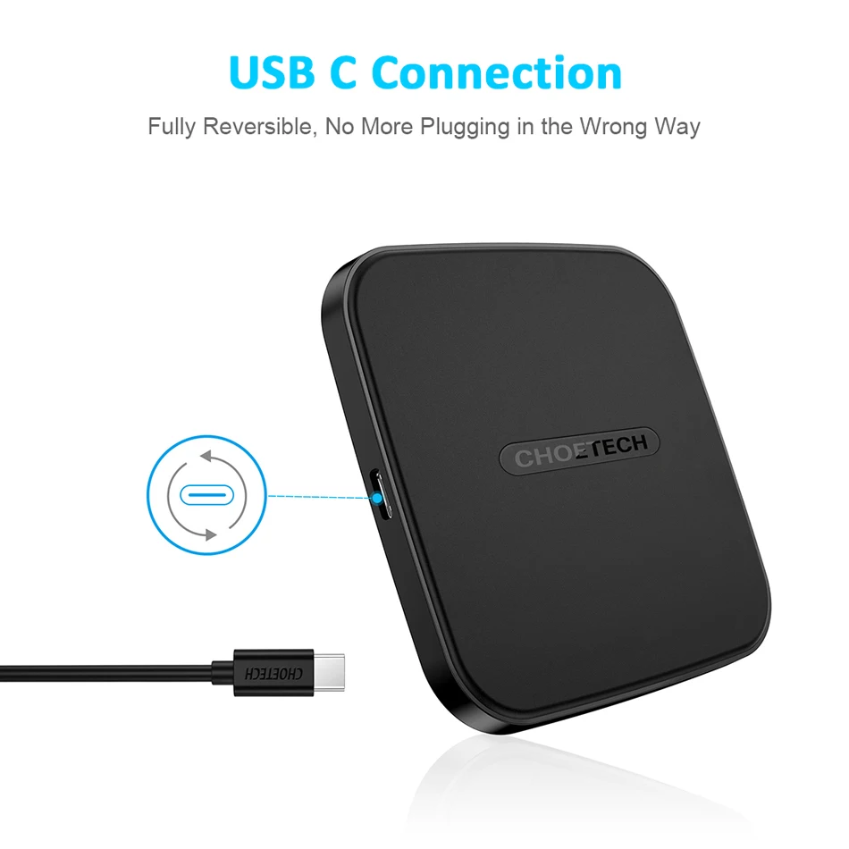 CHOETECH usb type C QI Беспроводное зарядное устройство для iPhone 7 6s 8 плюс Samsung Galaxy S8 |