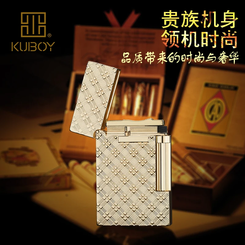 Высококачественная брендовая газовая зажигалка KUBOY белая матовая никелевая
