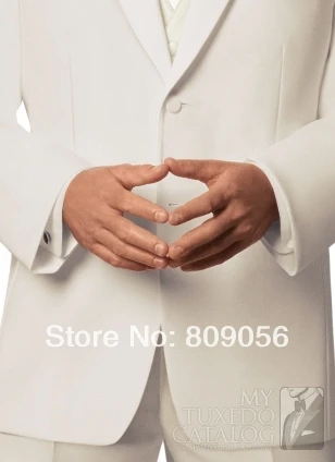 G83 luxuriant ivory slim fit peak lapel two buttons single breasted bridegroom Tuxedo Groomsmen Wedding man Suit formal prom | Свадьбы и