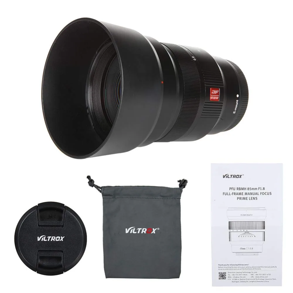 VILTROX 85 мм F1.8 E крепление с полной рамкой ручной фокусировки для Объектива Sony Mount A9