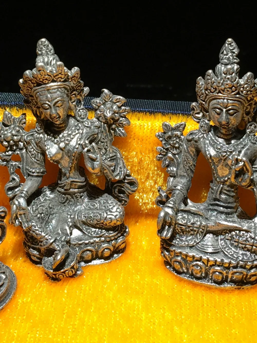 The latest style collection exquisite sculpture small inch Buddha alloy gilded silver bronze statue free shipping | Дом и сад