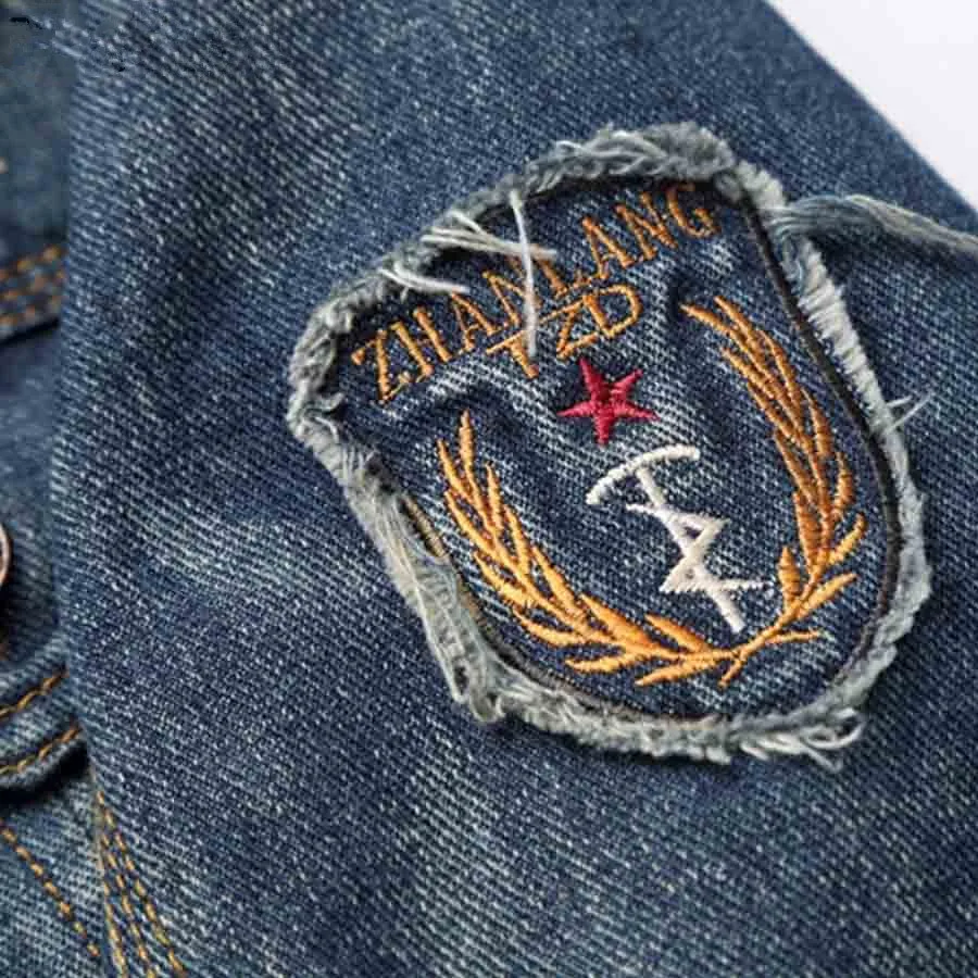 Мужская джинсовая куртка пальто корейский стиль повседневная брендовая плюс