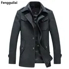 Новое зимнее шерстяное пальто, приталенные куртки, модная верхняя одежда, Теплая мужская повседневная куртка, полупальто, Женское пальто