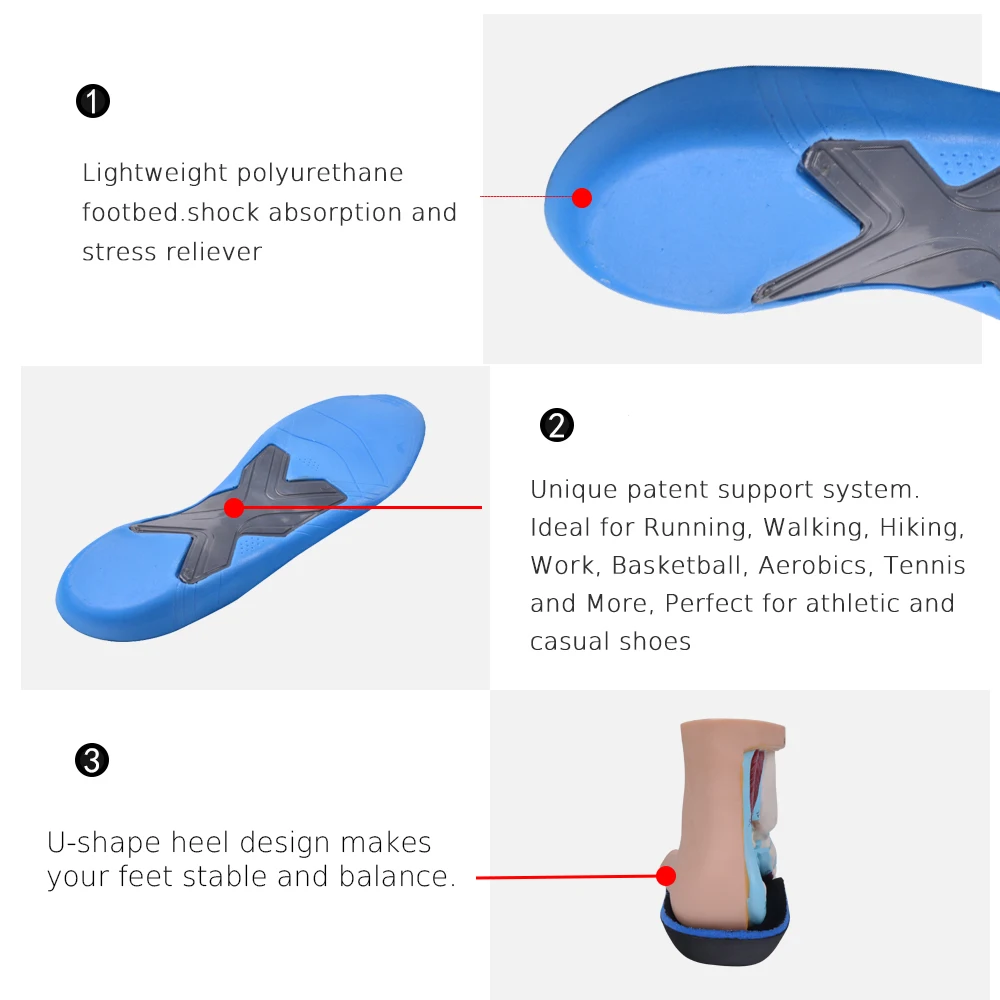 Arch Support Insoles Foot Care for Plantar Fasciitis Heel Spur Sport Insoles Shock Absorption Pads arch orthopedic insole