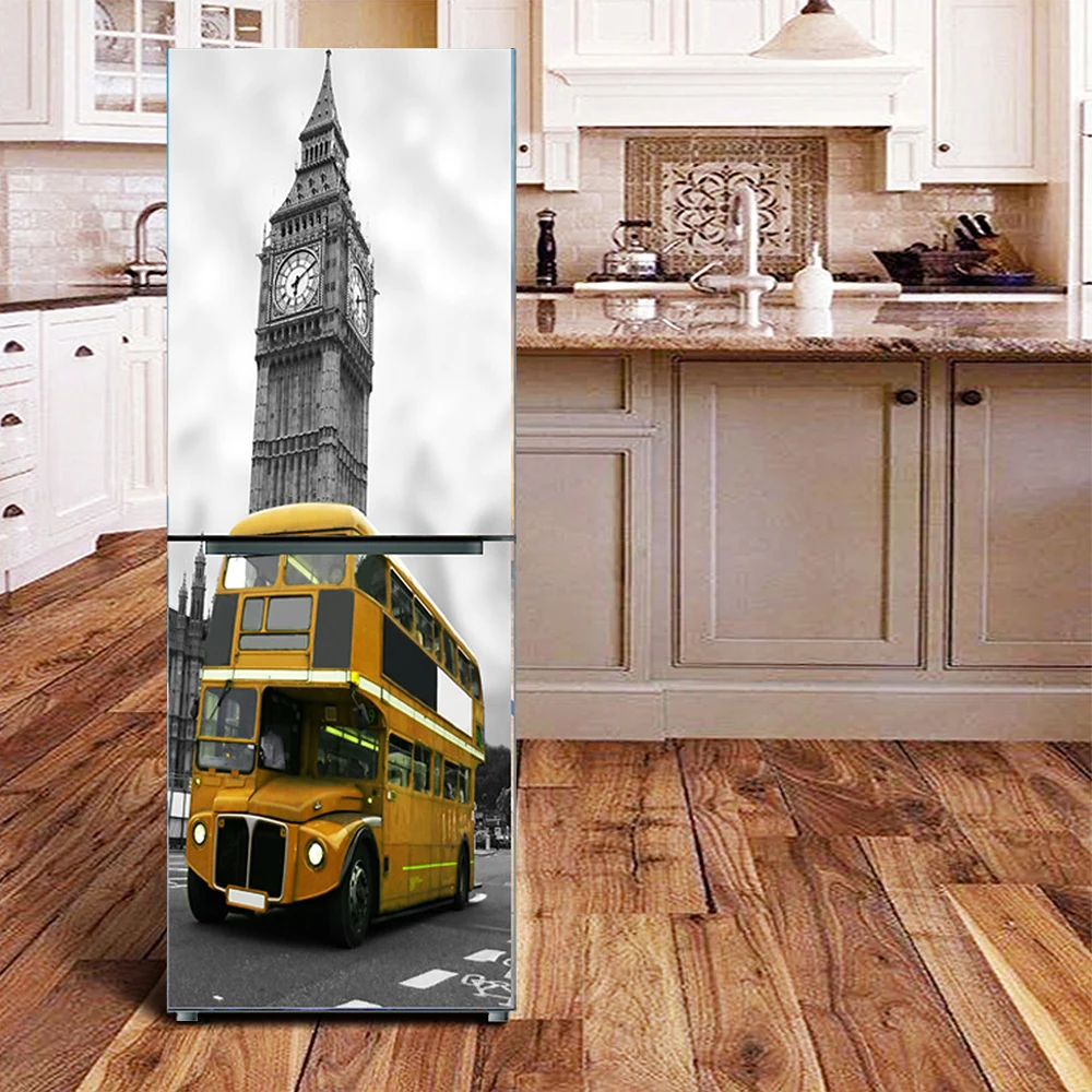 HD Печать знаменитый город уличный плакат ПВХ водонепроницаемый весь холодильник
