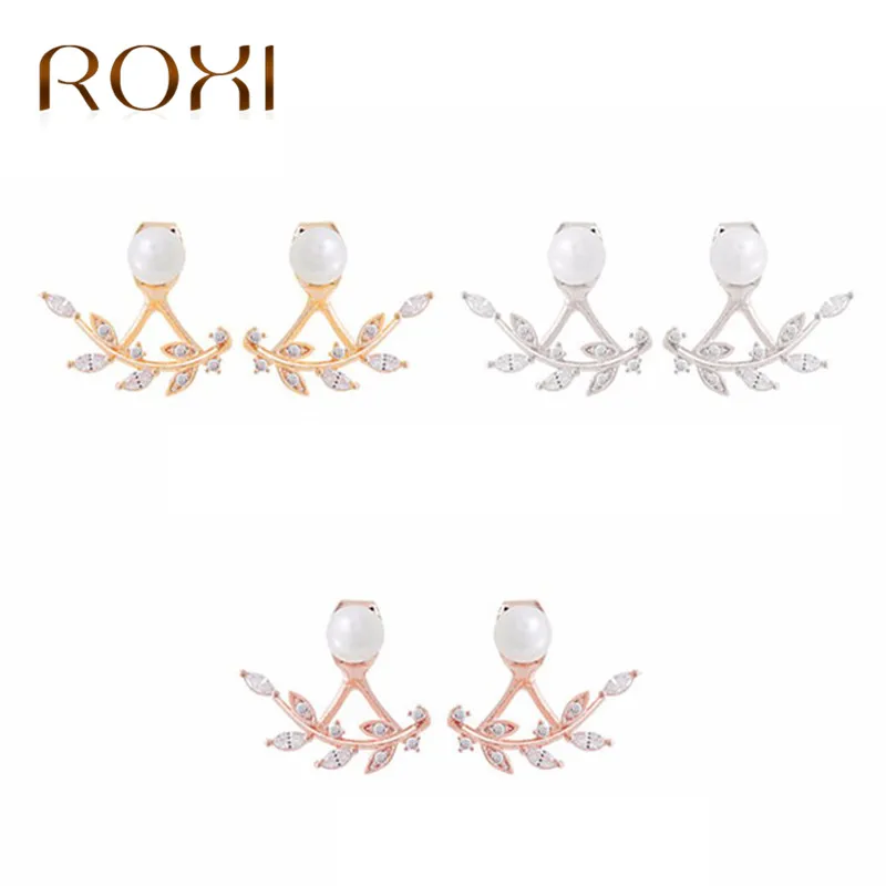 ROXI, 925 пробы, серебряные серьги, жемчужные, цветочный дизайн, серьги-гвоздики для женщин и девочек,, новая мода, ювелирные изделия