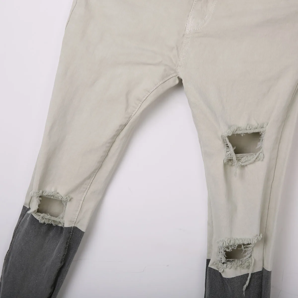 Мужские обтягивающие Подиумные прямые джинсовые штаны на молнии рваные джинсы |