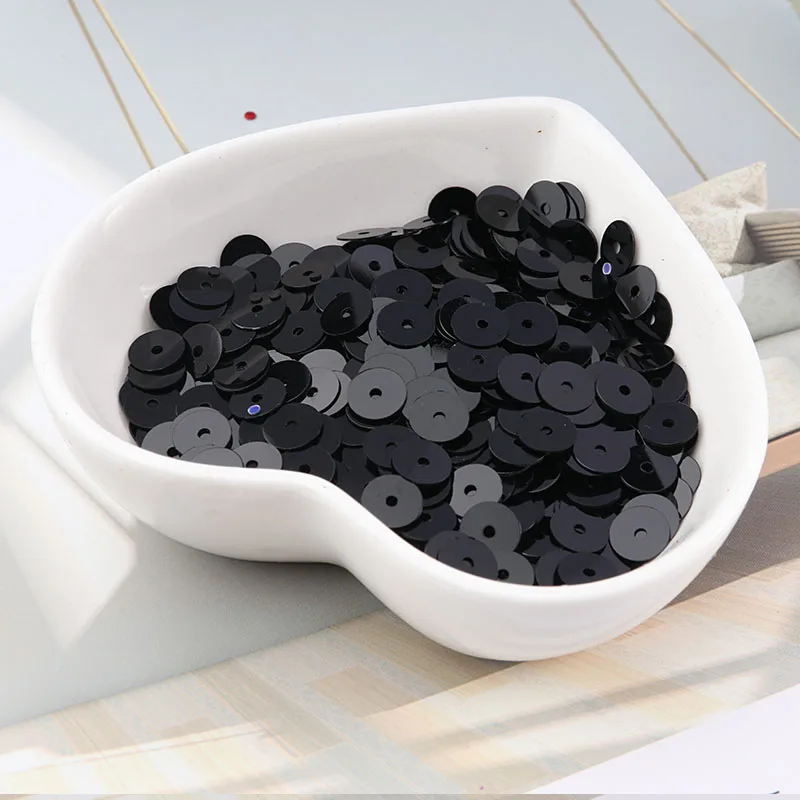 Solid Black IPatches10g(720 шт) твердая Серия 6 мм плоские круглые свободные блестки Швейные аксессуары для одежды, блестки для рукоделия - Цвет: Solid Black