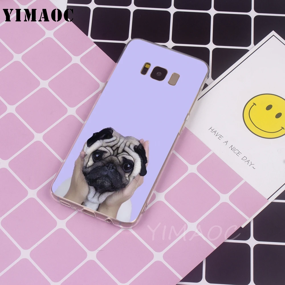 YIMAOC Cute dog cat Soft TPU Case for Galaxy j3 j5 j6 j7 A5 2016 2017 A6 A9 2018 Note 8 9 S7 edge S8 S9 S10 Plus S10e Cover |