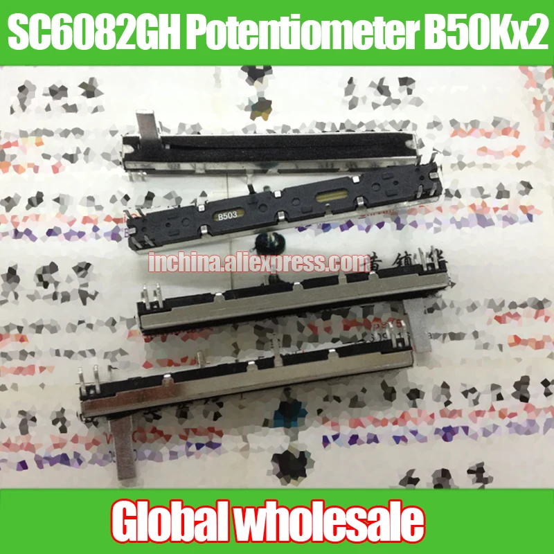 Прямой скользящий потенциометр SC6082GH 75 мм B50Kx2/B503 двухканальный фейдер Длина ручки