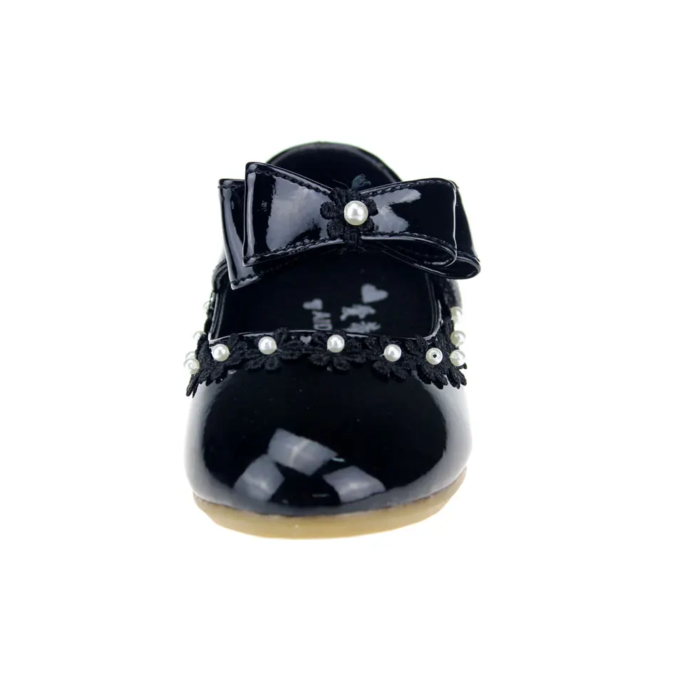 Детские кожаные туфли MSMAX для девочек на плоской подошве с липучками вечерние