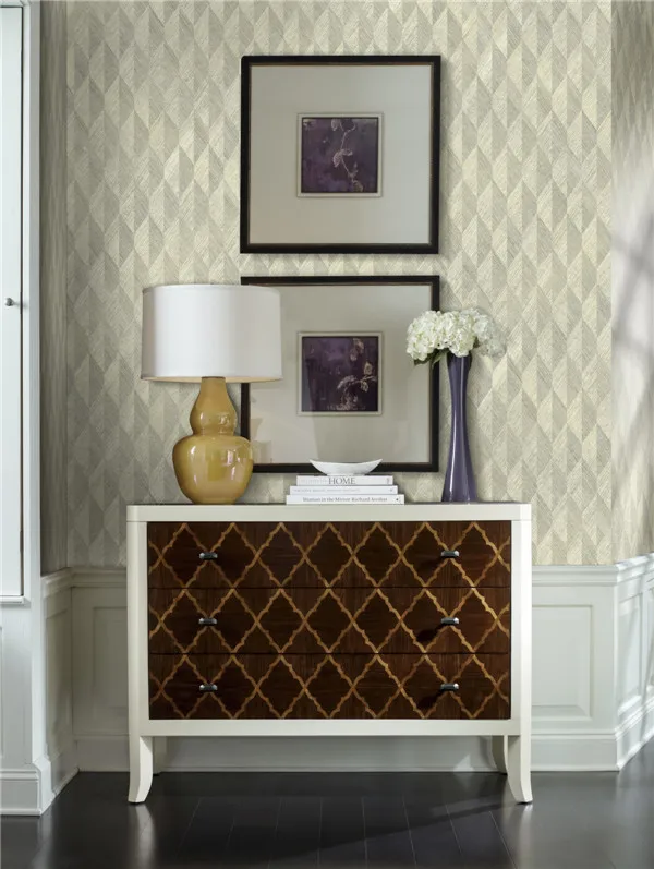 Настенные обои ручной работы из натуральной ткани текстурированные Серебристые