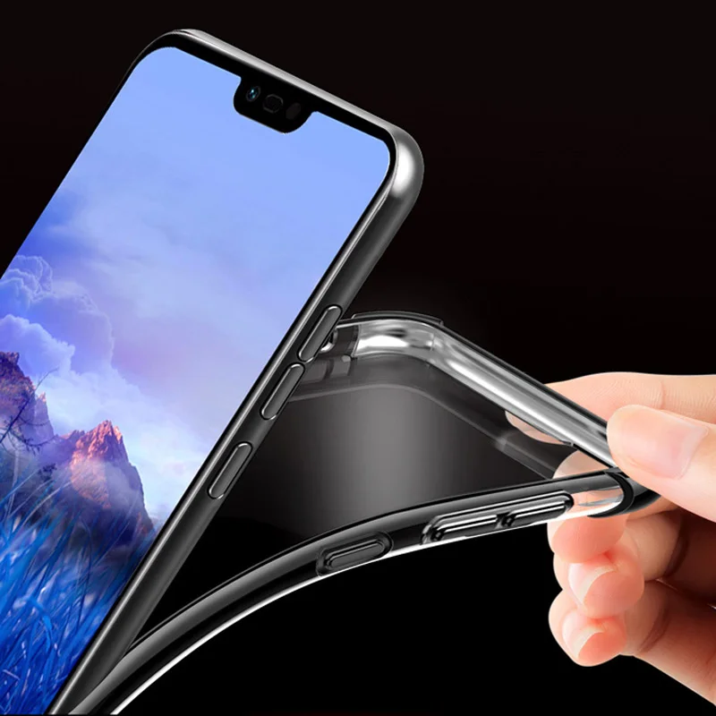 Мягкий чехол из ТПУ для Huawei Honor 10 Ультратонкий Прозрачный блестящий с покрытием