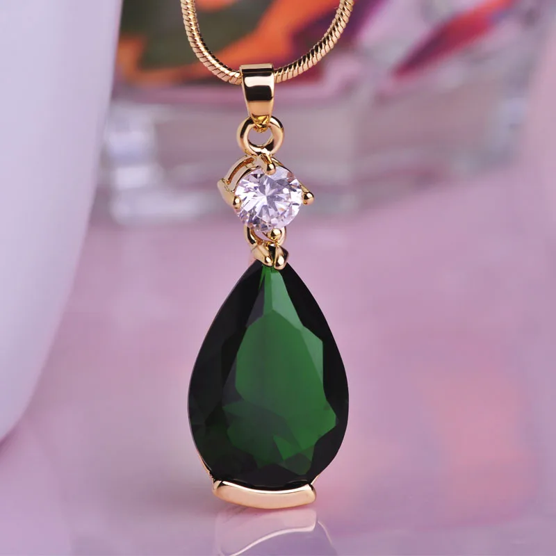 MECHOSEN Природный Камень Подвеска Для Женщин подвески на шею CZ Циркон Зубец