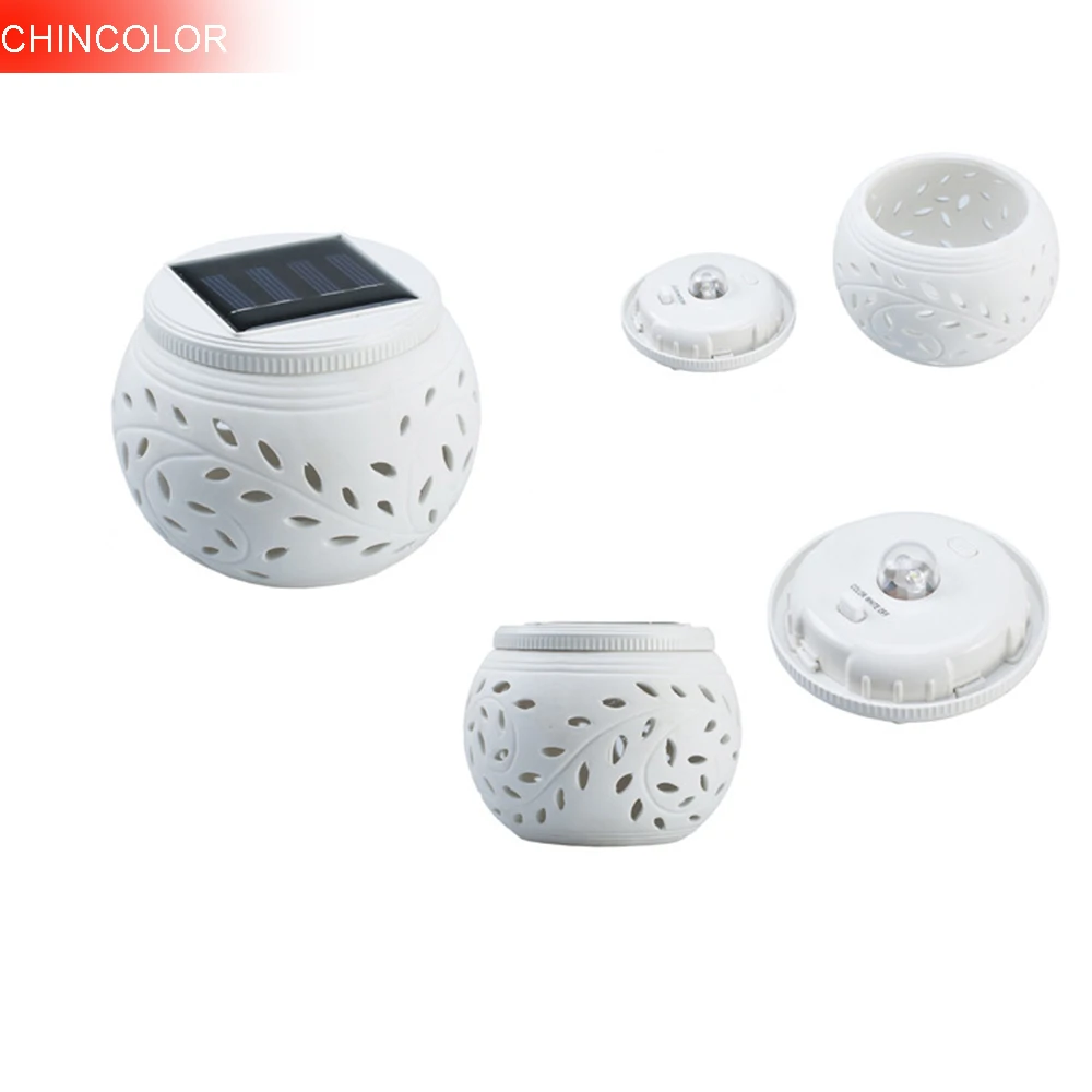 солнечные батареи светильник Керамический LED спинер Солнечный Свет RGB + Белый