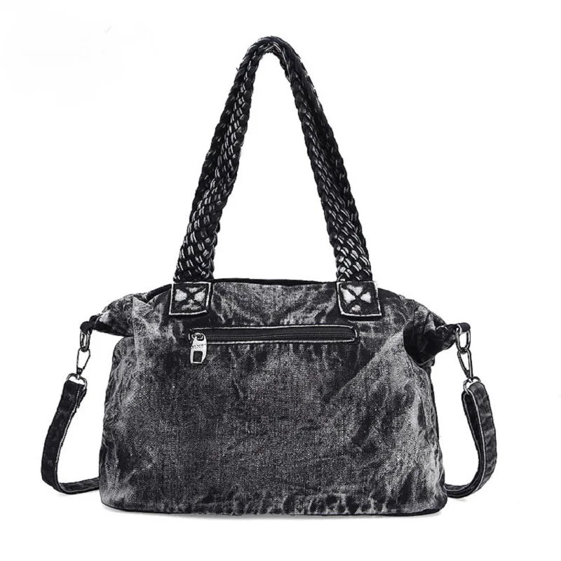 Повседневные Модные Плетеные синие дизайнерские винтажные женские сумки тоут