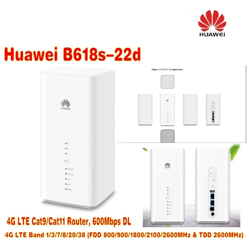 100 шт./лот Huawei Оригинальный разблокированный B618 LTE Cat11 беспроводной маршрутизатор