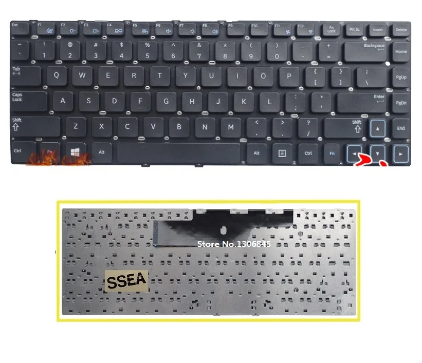 Клавиатура SSEA для Samsung NP300 NP300V4A NP300E4A 300V4A 300E4A 305E4A NP305E4A черная клавиатура без рамки |