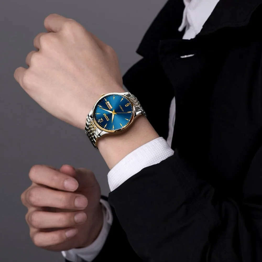 Часы DOM Мужские механические модные повседневные водонепроницаемые брендовые