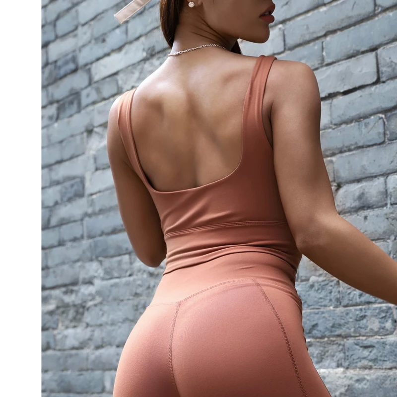 Women Sexy U back shockproof Sports Bra female autumn and winter Running Top fitness Yoga vest bra Gym workout clothes | Спорт и