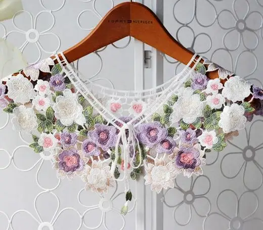 Женский фиолетовый кружевной воротник SICODA изящный из хлопка аксессуары для