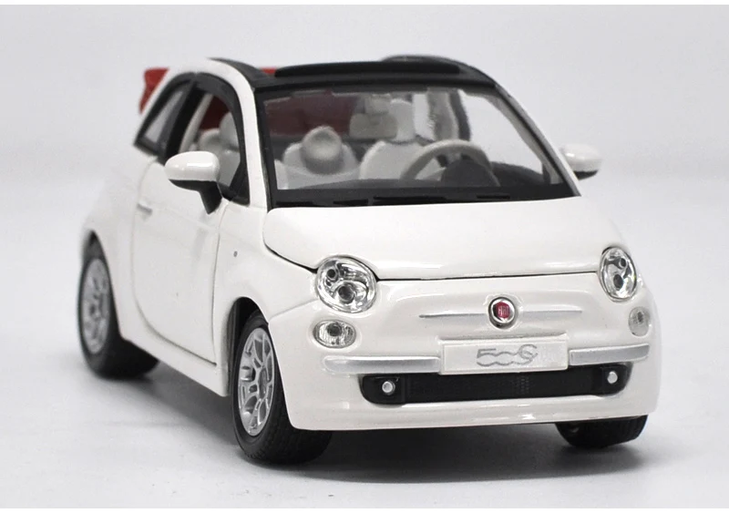 Оригинальная фабричная 1:24 FIAT 500 ABARTH 500 игрушечная машинка из сплава, игрушки для детей, литая модель автомобиля, подарок на день рождения