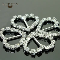 100pcslot 12mm bar clear rhinestone buckle heart for wedding invitation diamante ribbon sliders diy supplies by free shipping
