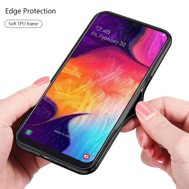 Чехол из закаленного стекла для samsung Galaxy A20 A70 Жесткий телефона A40 A10