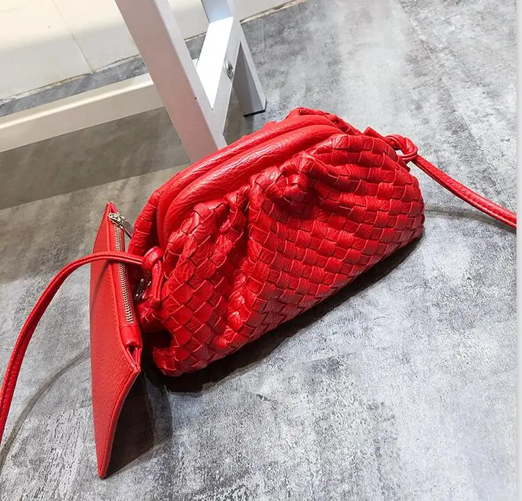 Braided red Высокое качество, простая модная сумка-хобо из искусственной кожи, Женский Повседневный клатч, сумка-конверт, сумка через плечо, женская сумка, сумка - Color: Braided red