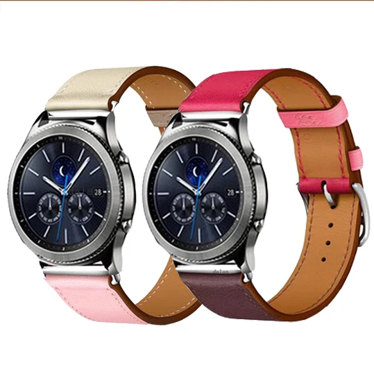 Кожаный ремешок для Samsung Gear S3 s2 sport Classic Forntier galaxy Watch 42 мм 46 22 20 huami amazfit bip huawei gt 2 |