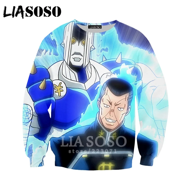 14 LIASOSO для Для мужчин Для женщин Леоне abbacchio толстовки 3D принт аниме JoJo невероятное приключение Толстовка пуловер с длинными рукавами и B051-07 - Цвет: 14