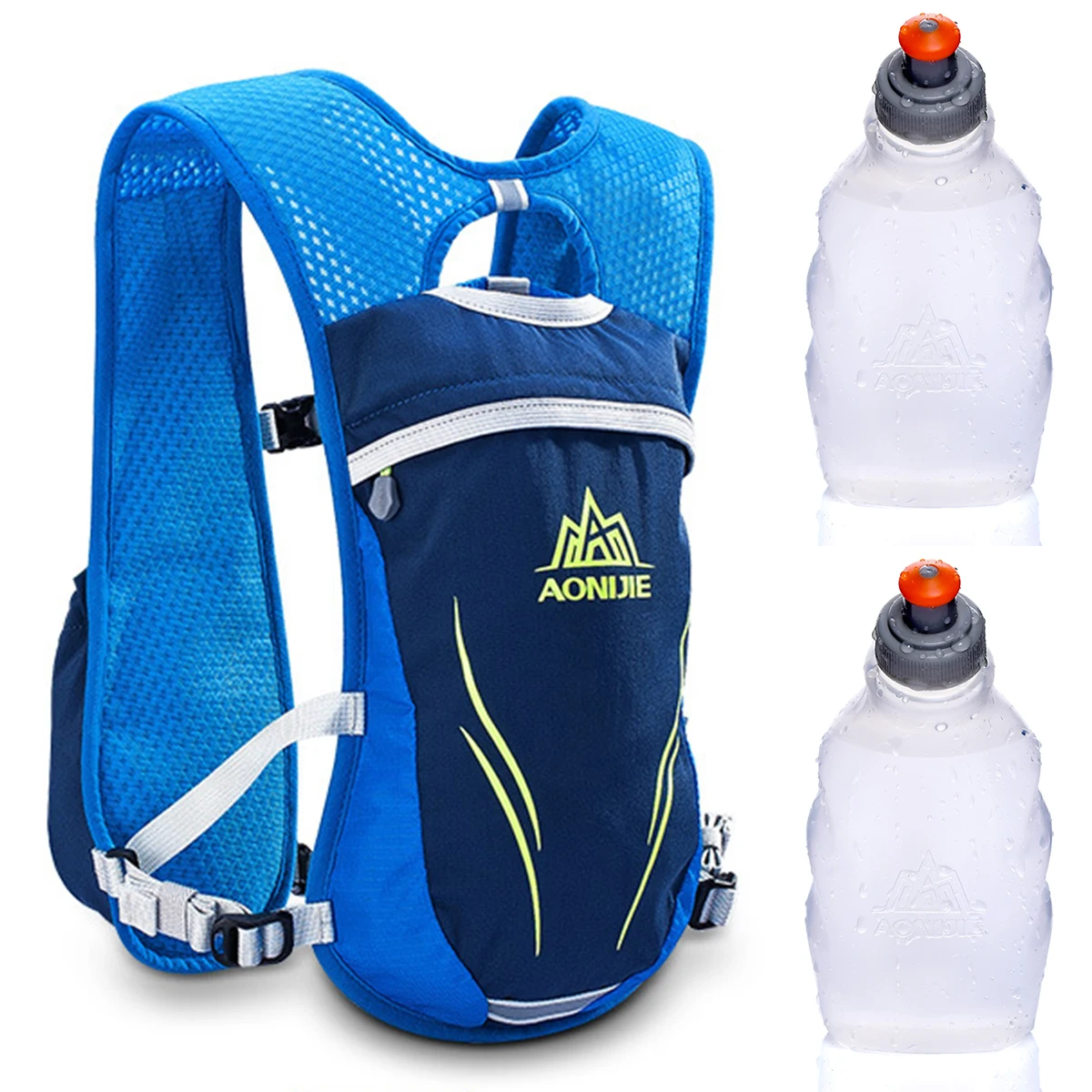 5.5L Multi Функция рюкзаки для бега+ 2 шт. 250 мл бутылка для воды гидратации пакет Легкий Бег жилет Спорт на открытом воздухе