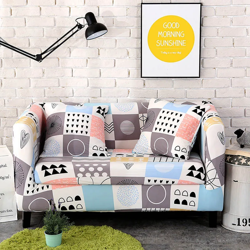 PORSIA Slipcover полиэфирный чехол для дивана диван-Крышка 17 цветов эластичный секционный диван современный Печатный один/два/три/Четырехместный - Цвет: wanhuatong