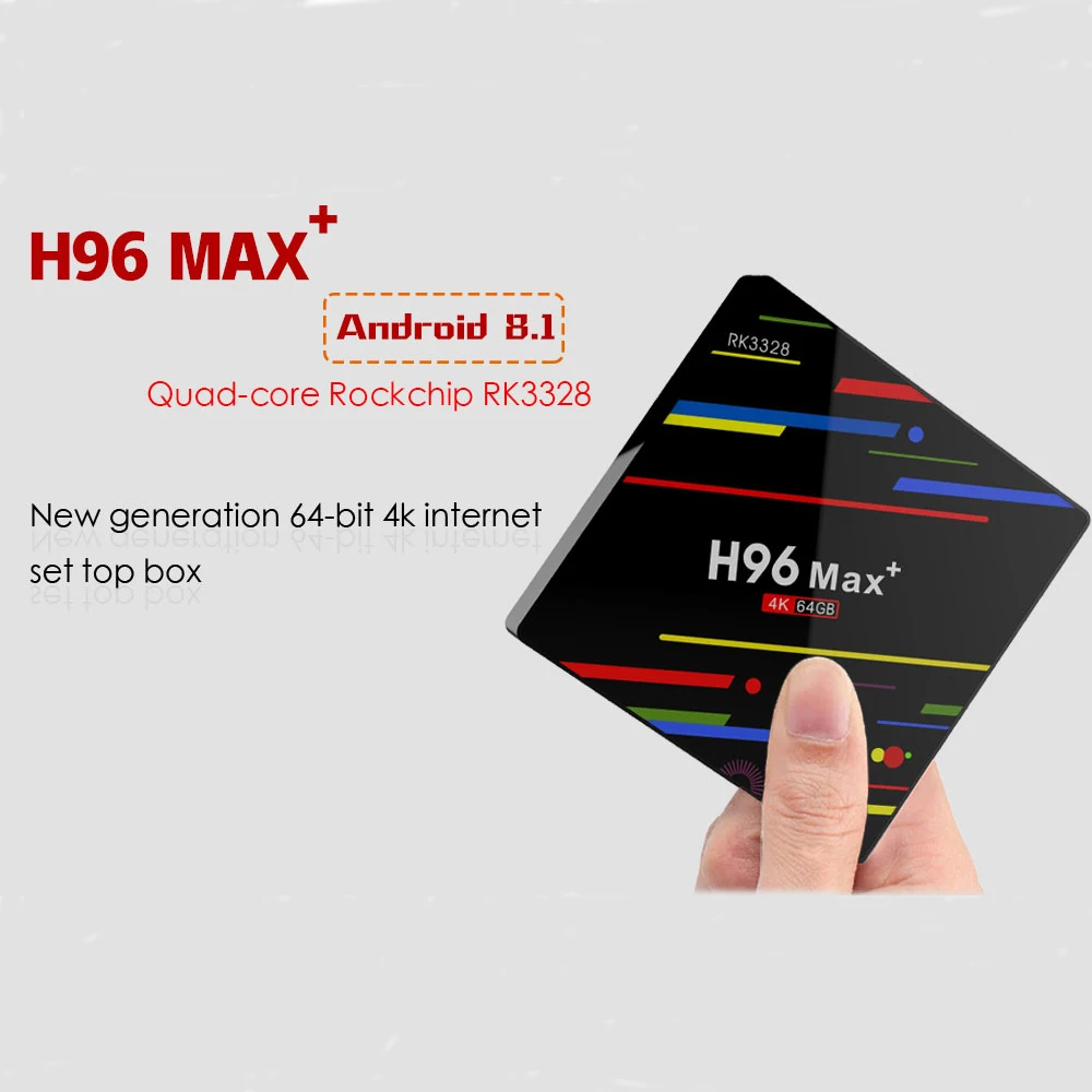 ТВ приставка Android 8 1 4G + 64GB H96 Max 4K экран RK3328 UHD четырехъядерный WiFi Ultra HD H.265 BT с MX3 L air