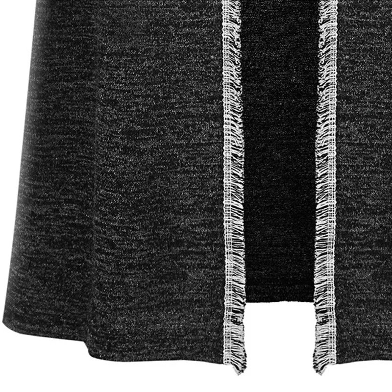 Женские модные вязаные свитера кардиганы черного цвета с длинным рукавом и