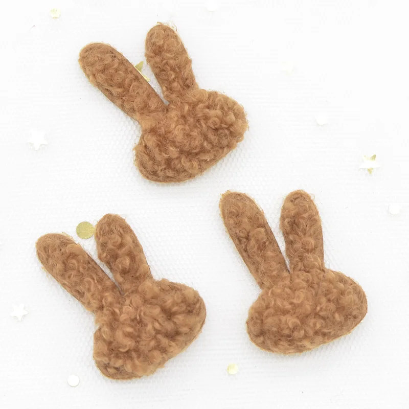 20 шт. Мягкие плюшевые нашивки Kawaii кролик аппликация для DIY одежды, шляпы, сумки, шерстяные перчатки, носки шитье орнамент G43 - Цвет: Brown