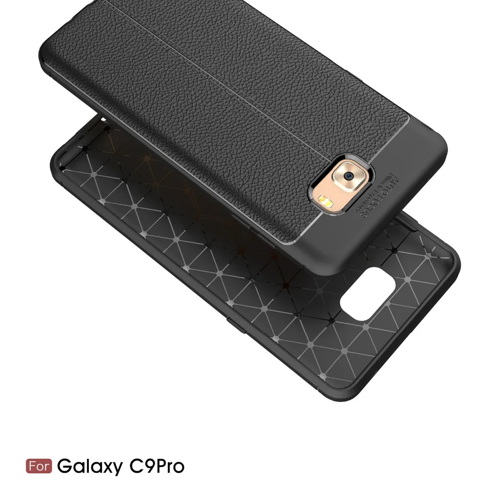 MSK для Samsung galaxy C5 PRO/C7 PRO/C9PRO мягкий чехол с текстурой личи задняя крышка из ТПУ