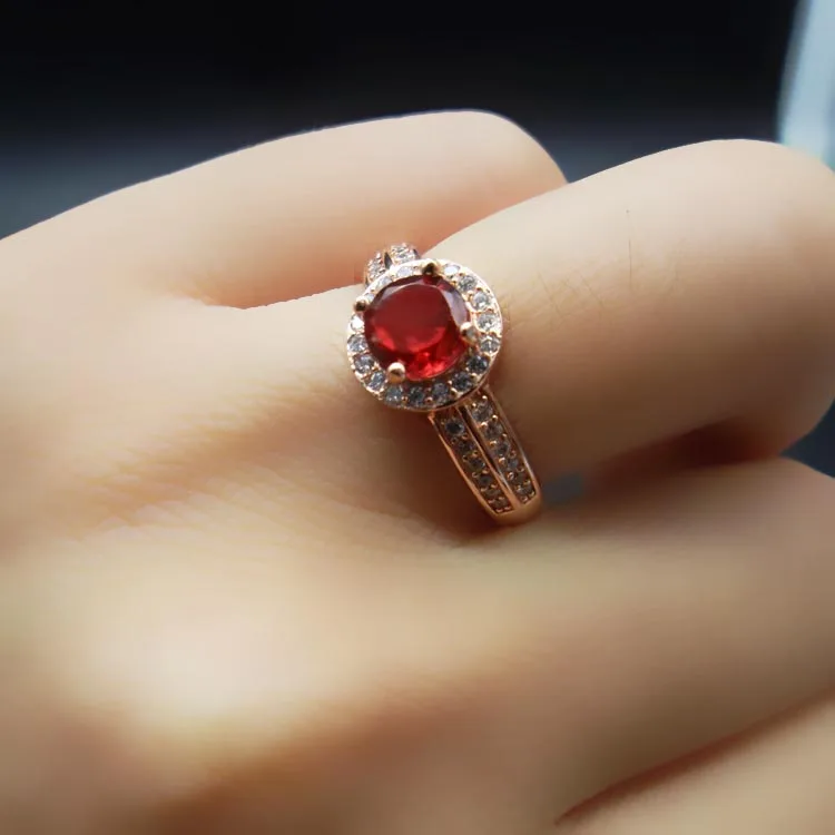 925 Sterling Silver Rings for Women Fine Garnet 2017 New open rings | Украшения и аксессуары