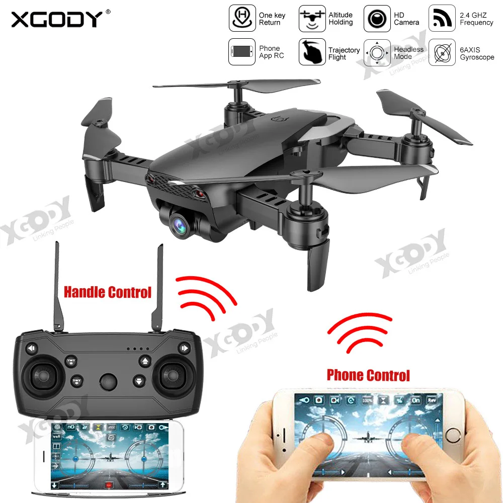 XGODY RC Квадрокоптер с двойной камерой 1080P HD селфи 2 4G WiFi FPV камера Дрон