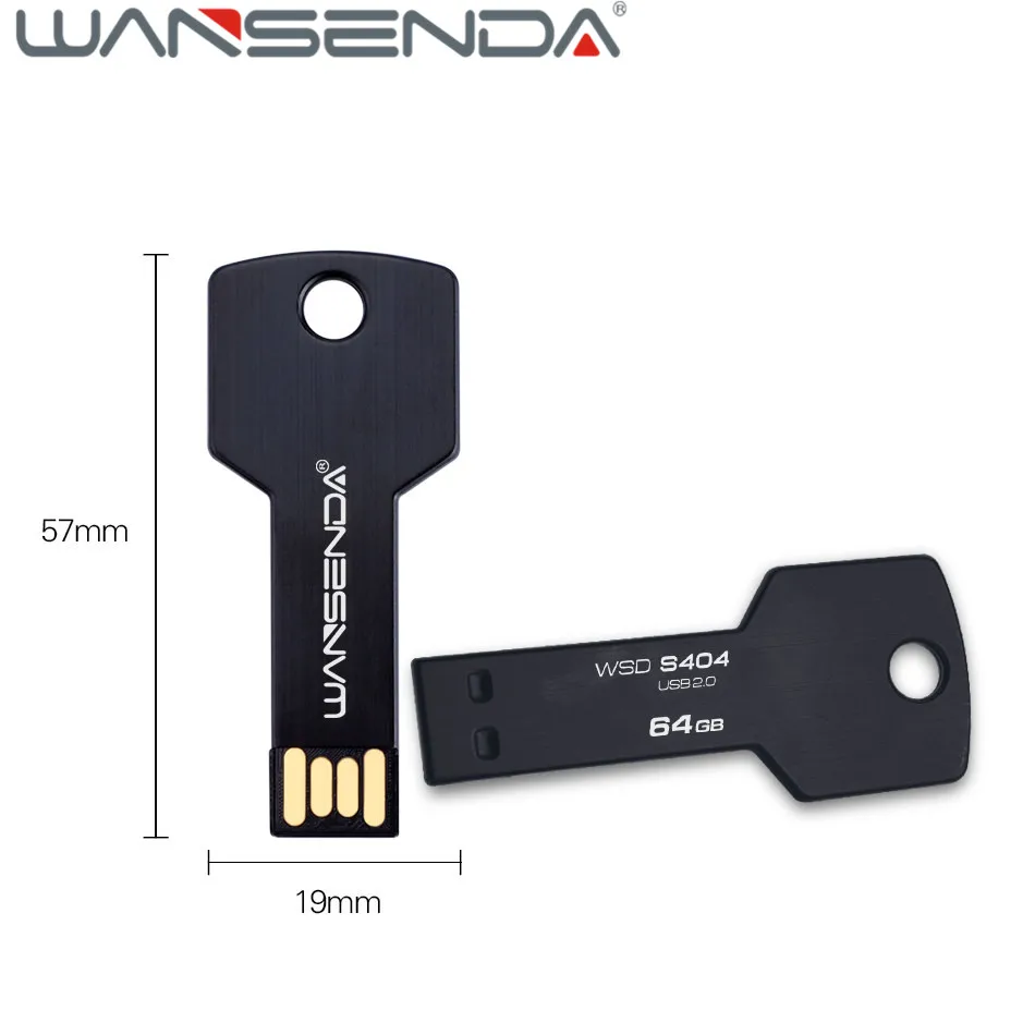 WANSENDA Водонепроницаемый 16 ГБ Ключ форма USB флеш накопитель 2 0 4 Гб ручка 32 флешка