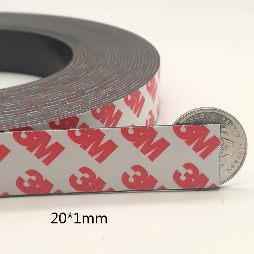 10 Meters 20x1mm 10 м/лот резиновый магнит 10*1 20*1 30*1 мм самоклеющаяся гибкая магнитная лента резиновая магнитная лента ширина 10 мм/20 мм/30 мм - Цвет: 10 Meters 20x1mm