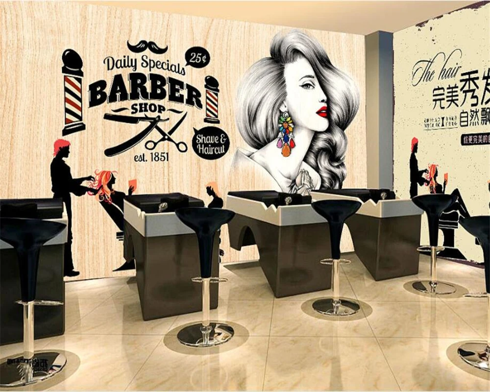 Обои для парикмахерских 3d обои|3d wallpaper murals|wallpaper muralcustom |
