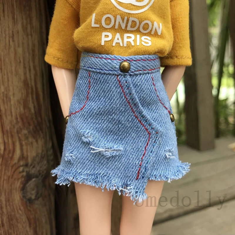1 шт. Повседневная модная джинсовая юбка Blyth Doll/футболка для Holala Azone кукла средней
